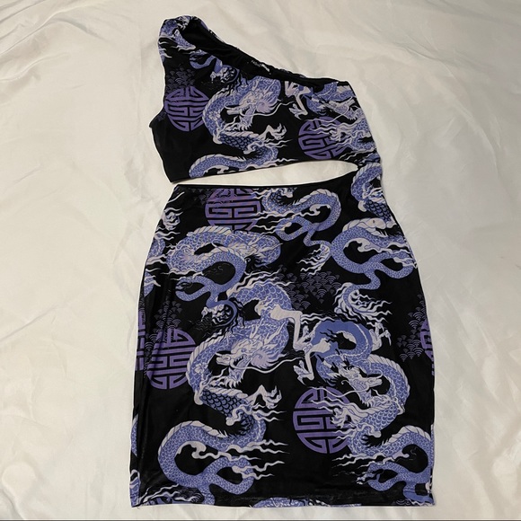 Fashion Nova “Surrounded” dragon print mini dress - Picture 3 of 6